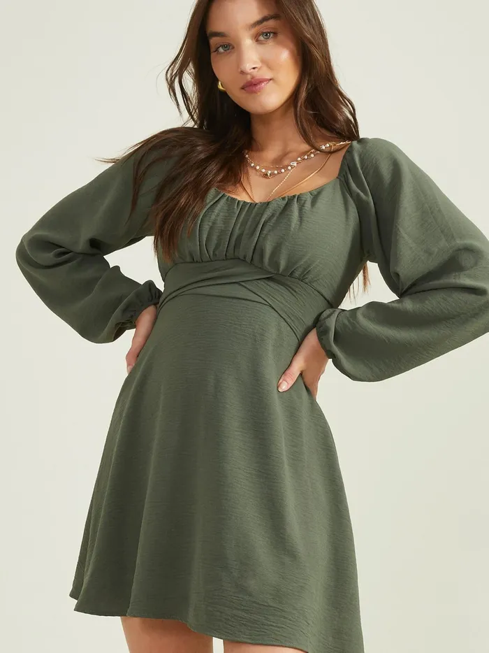 Women Lola Crossover Dress Darkolive Altar039d State Casual