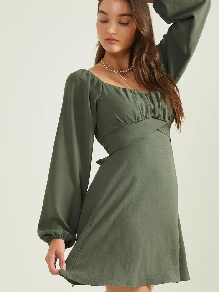 Women Lola Crossover Dress Darkolive Altar039d State Casual