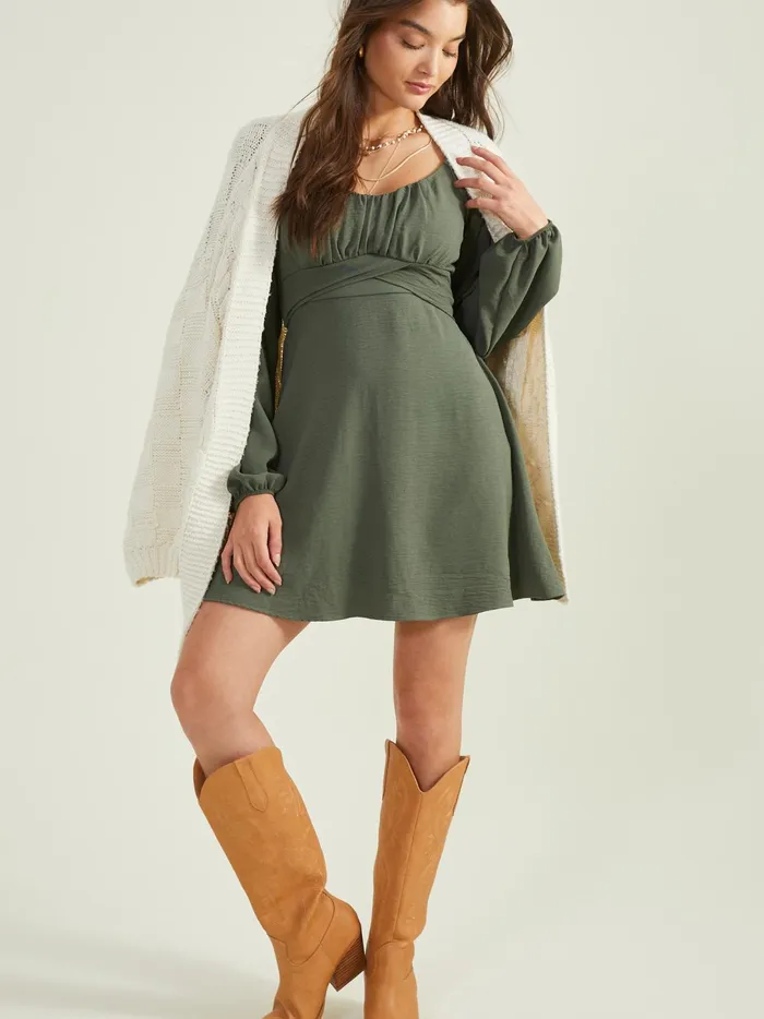 Women Lola Crossover Dress Darkolive Altar039d State Casual