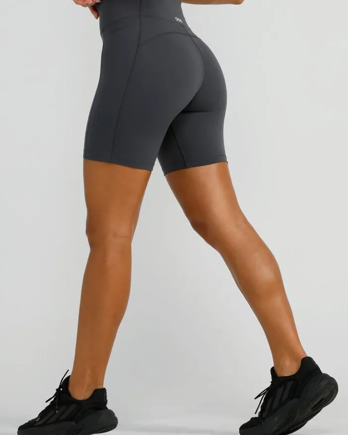 Women LORNA JANE Bike Shorts Amy Phone Pocket Tech Bike Short Titanium