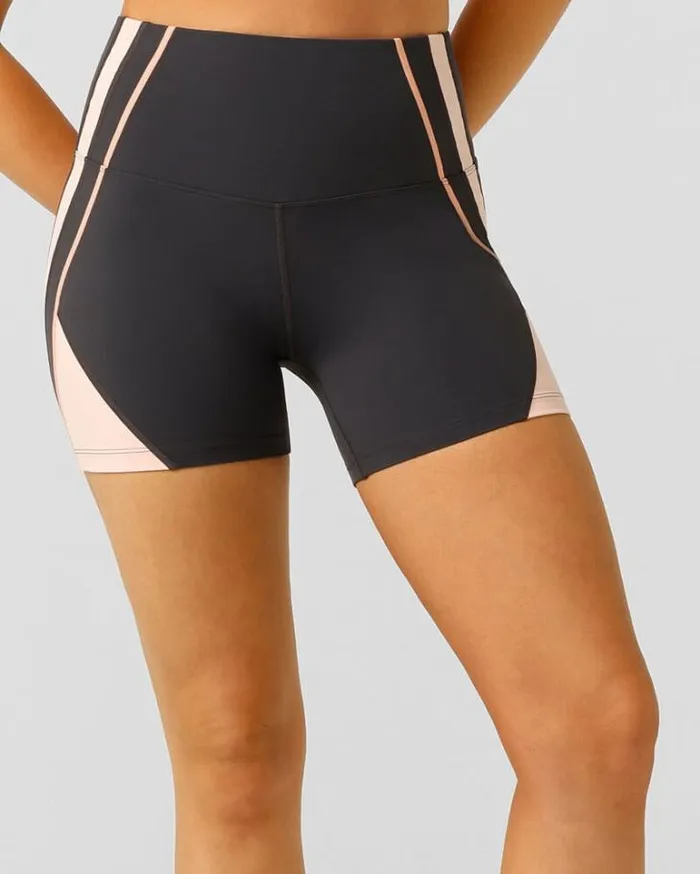 Women LORNA JANE Bike Shorts Embrace Your Pace Pocket 12cm Bike Short Dark Titanium Multi