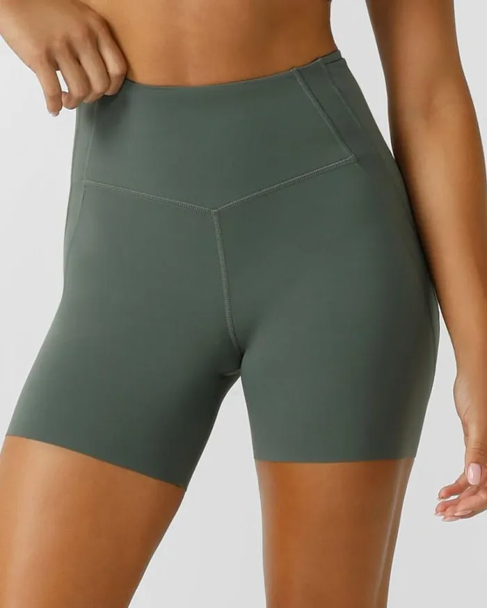 Women LORNA JANE Bike Shorts Formation 2Pocket Recycled 16cm Bike Short Agave Green