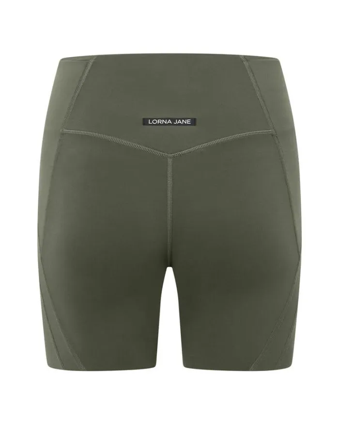 Women LORNA JANE Bike Shorts Formation 2Pocket Recycled 16cm Bike Short Agave Green