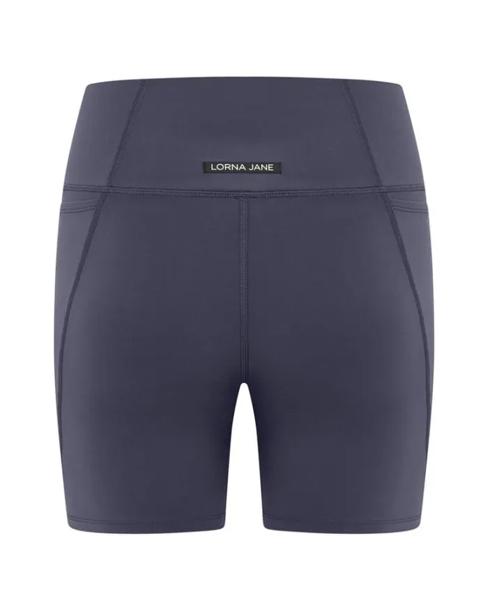Women LORNA JANE Bike Shorts HiFold No Ride Pocket Bike Short Ash Blue