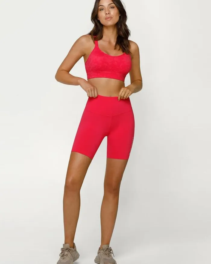 Women LORNA JANE Bike Shorts Lotus 19cm Bike Short Neon Raspberry