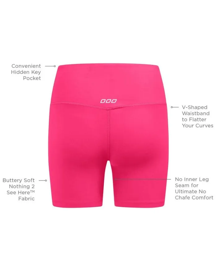 Women LORNA JANE Bike Shorts Lotus No Chafe 16cm Bike Short Babin Pink
