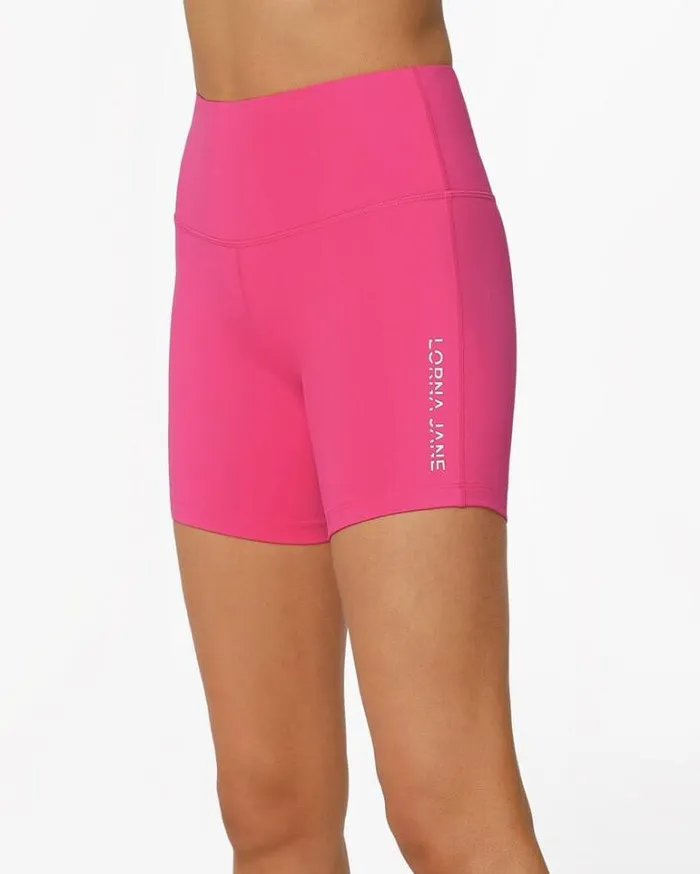 Women LORNA JANE Bike Shorts Lotus No Chafe 16cm Bike Short Babin Pink
