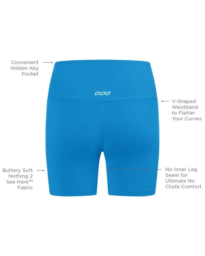 Women LORNA JANE Bike Shorts Lotus No Chafe 16cm Bike Short Cornflower
