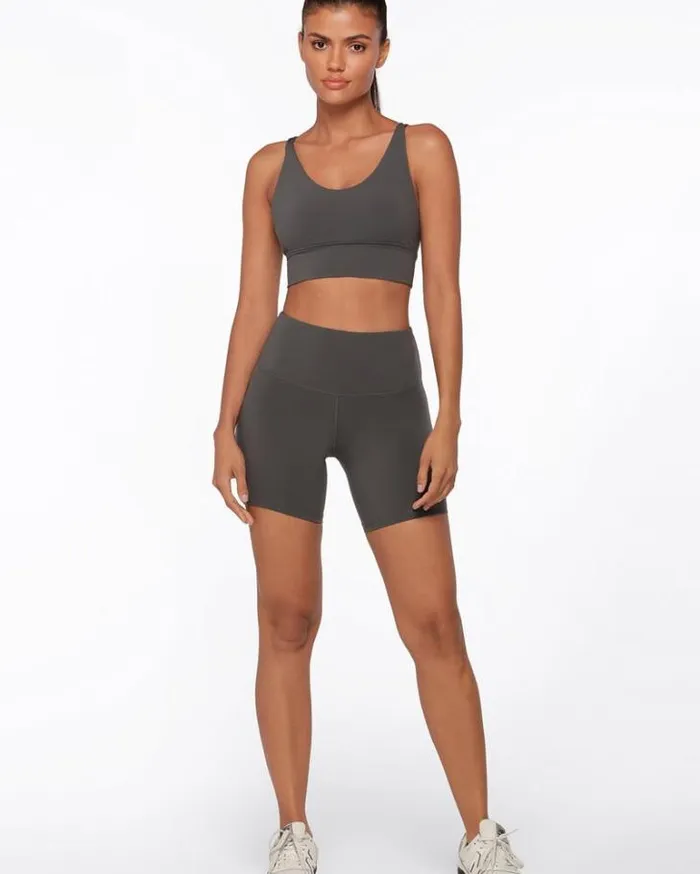 Women LORNA JANE Bike Shorts Lotus No Chafe 16cm Bike Short Titanium