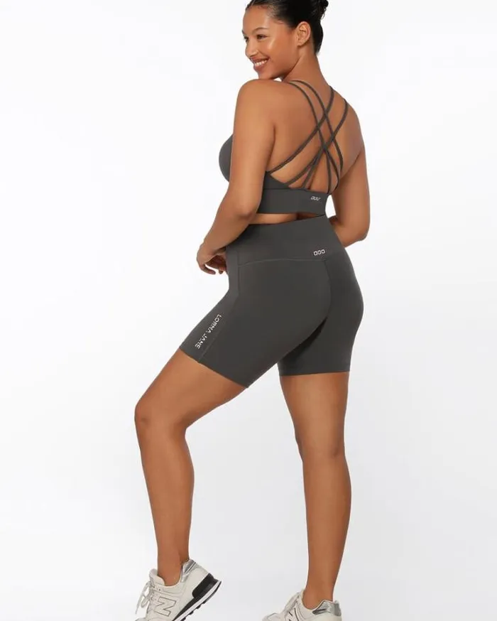 Women LORNA JANE Bike Shorts Lotus No Chafe 16cm Bike Short Titanium