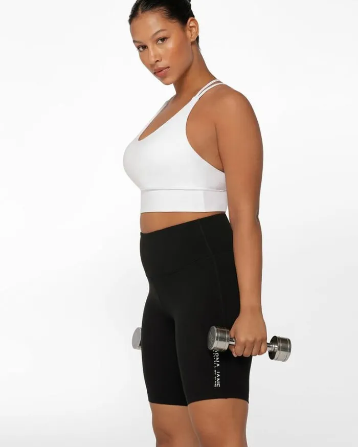 Women LORNA JANE Bike Shorts Lotus No Chafe 82 Bike Short Black