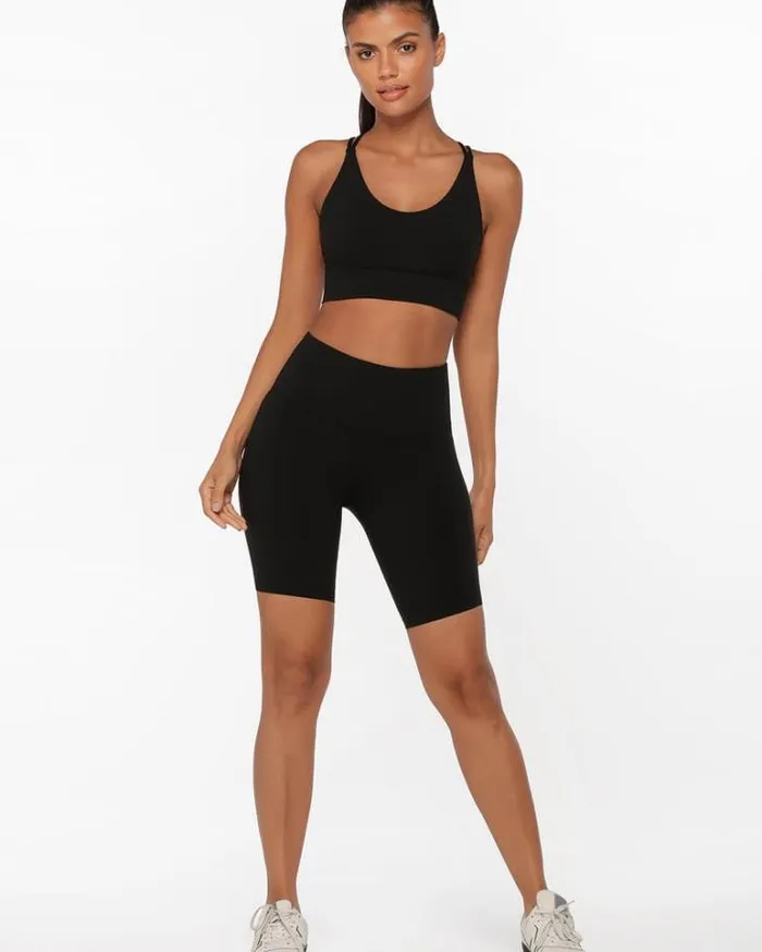 Women LORNA JANE Bike Shorts Lotus No Chafe 82 Bike Short Black