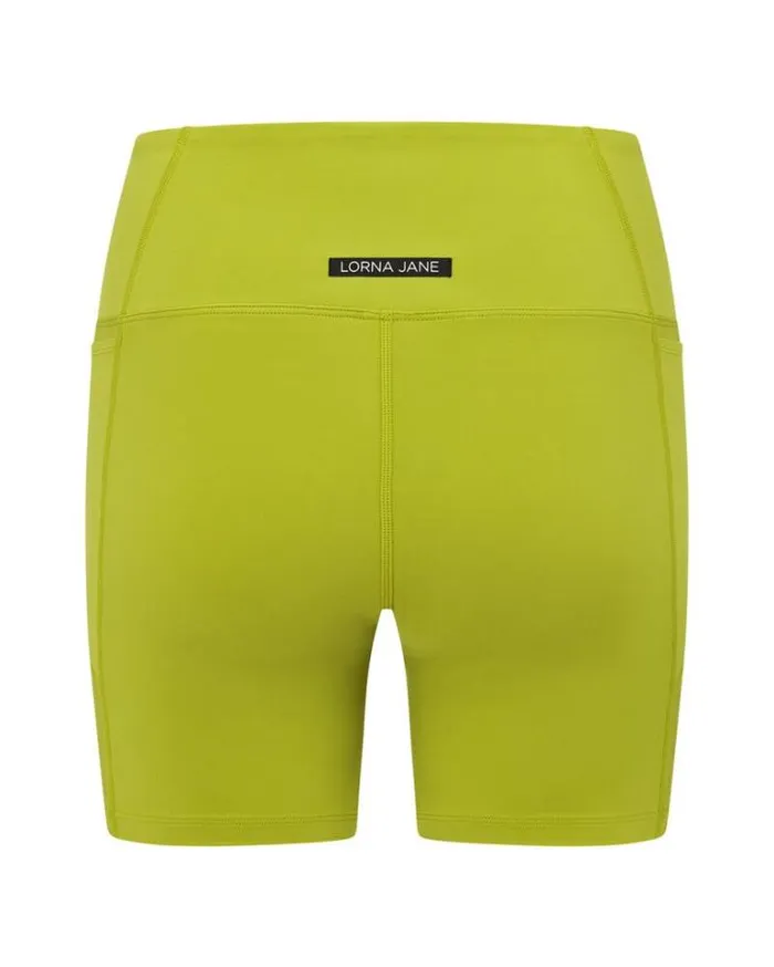 Women LORNA JANE Bike Shorts Movement Recycled No Chafe Pocket Bike Short Dark Sage