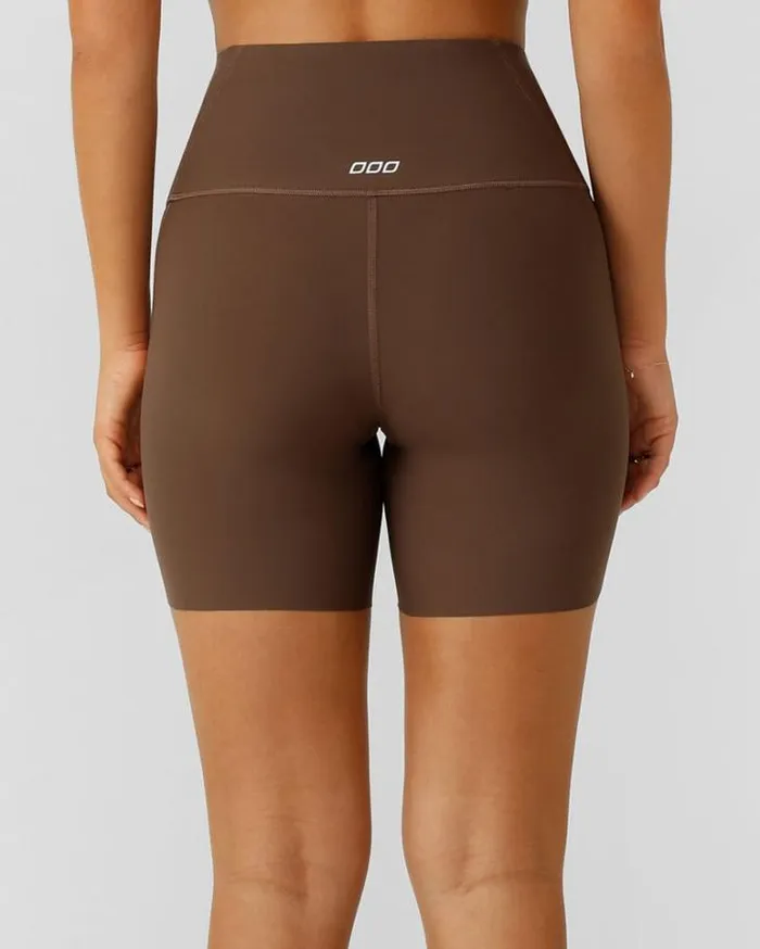 Women LORNA JANE Bike Shorts Safari Reversible No Chafe 16cm Bike Short Espresso Safari Print
