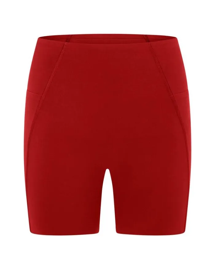 Women LORNA JANE Bike Shorts Sculpt And Support No Ride Bike Short Cherry