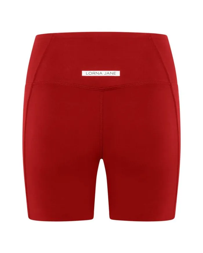 Women LORNA JANE Bike Shorts Sculpt And Support No Ride Bike Short Cherry