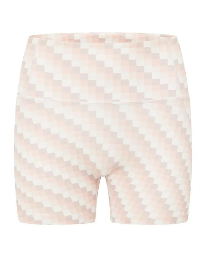 Women LORNA JANE Bike Shorts Sunkissed Gingham 12cm No Ride Bike Shorts Sunkissed Gingham Print
