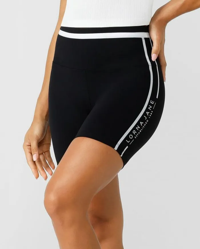 Women LORNA JANE Bike Shorts Swift Motion Recycled 16cm Bike Short Black