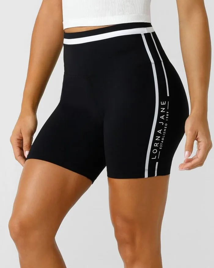 Women LORNA JANE Bike Shorts Swift Motion Recycled 16cm Bike Short Black
