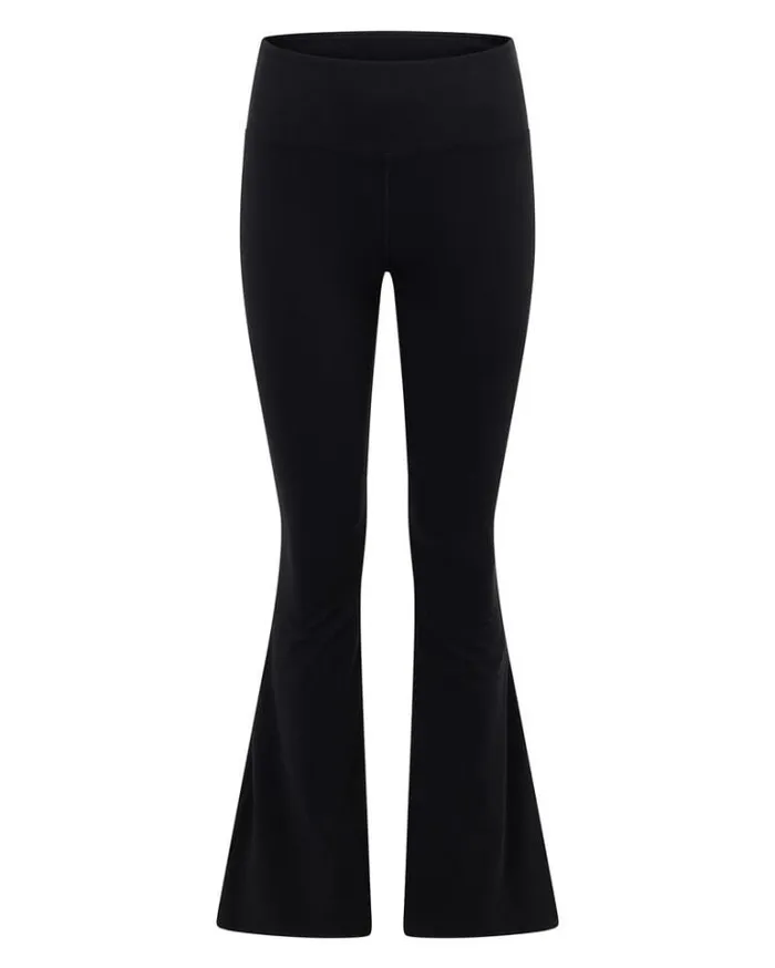 Women LORNA JANE Flare Leggings Lotus Flared Full Length Leggings Black