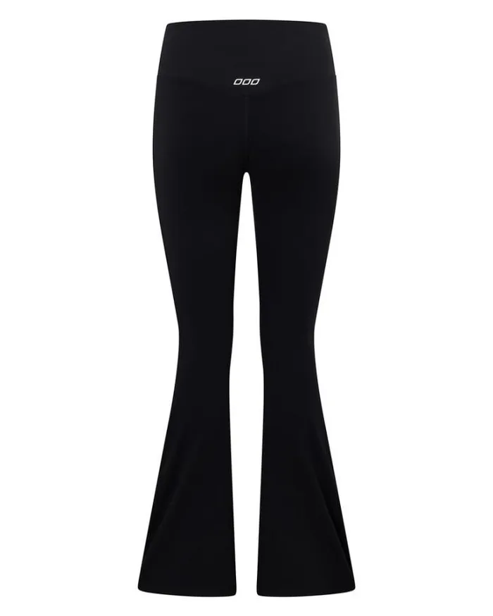 Women LORNA JANE Flare Leggings Lotus Flared Full Length Leggings Black