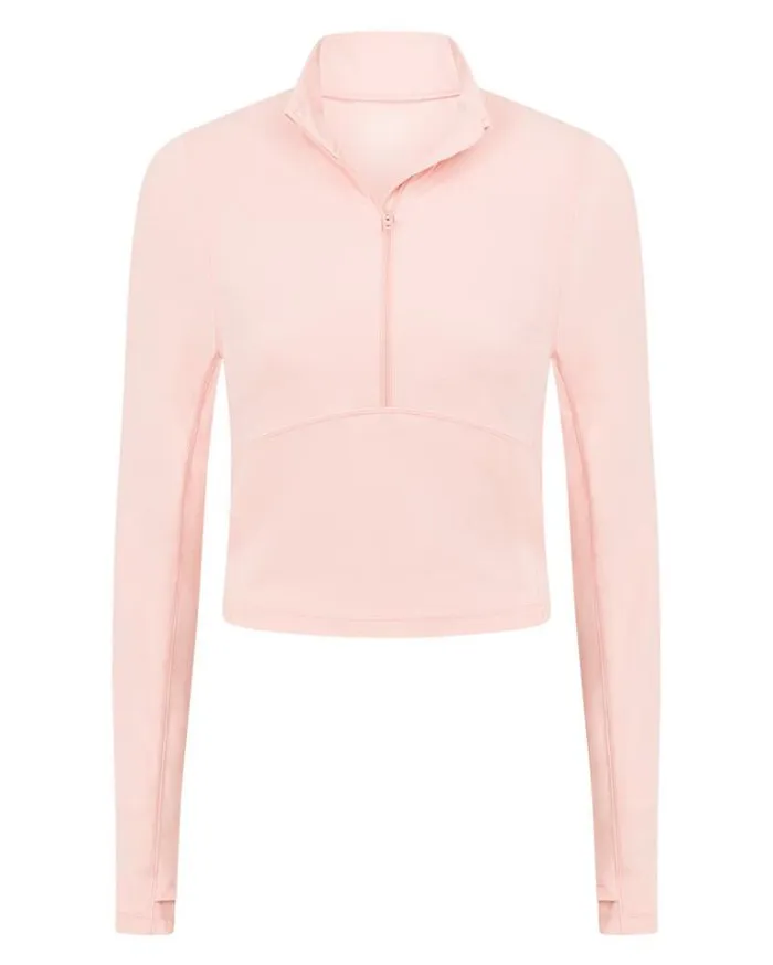 Women LORNA JANE Jackets Hoodies And Sweats All Star Active Cropped 12 Zip Sunkissed Peach