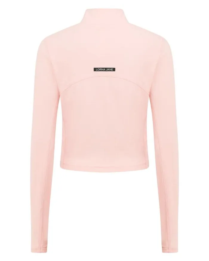 Women LORNA JANE Jackets Hoodies And Sweats All Star Active Cropped 12 Zip Sunkissed Peach