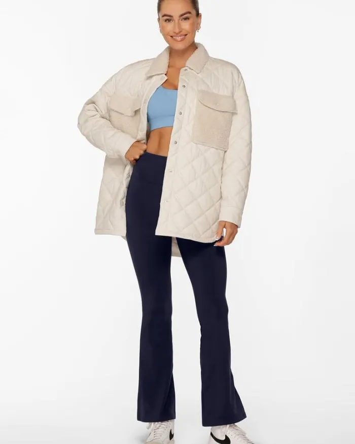 Women LORNA JANE Jackets Hoodies And Sweats Championship Shacket Ivory
