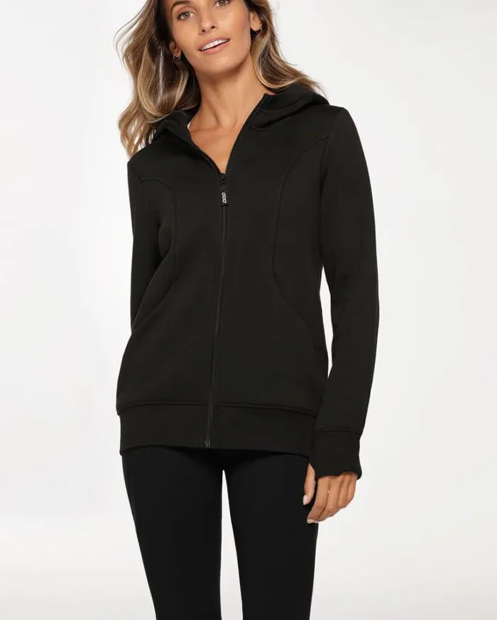 Women LORNA JANE Jackets Hoodies And Sweats Classic Zip Thru Hoodie Jacket Black Women LORNA JANE Jackets Hoodies And Sweats Classic Zip Thru Hoodie Jacket Black