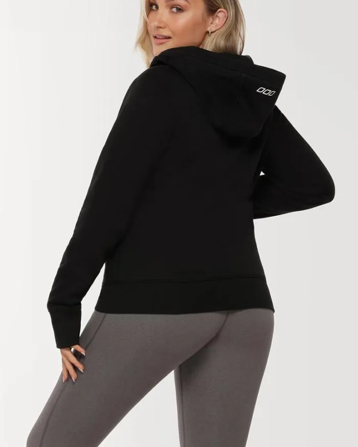 Women LORNA JANE Jackets Hoodies And Sweats Classic Zip Thru Hoodie Jacket Black