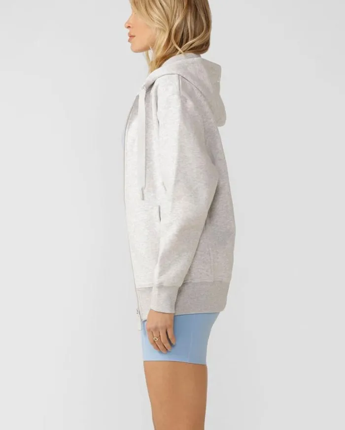 Women LORNA JANE Jackets Hoodies And Sweats Fleece Zip Thru Hoodie Dark Off White