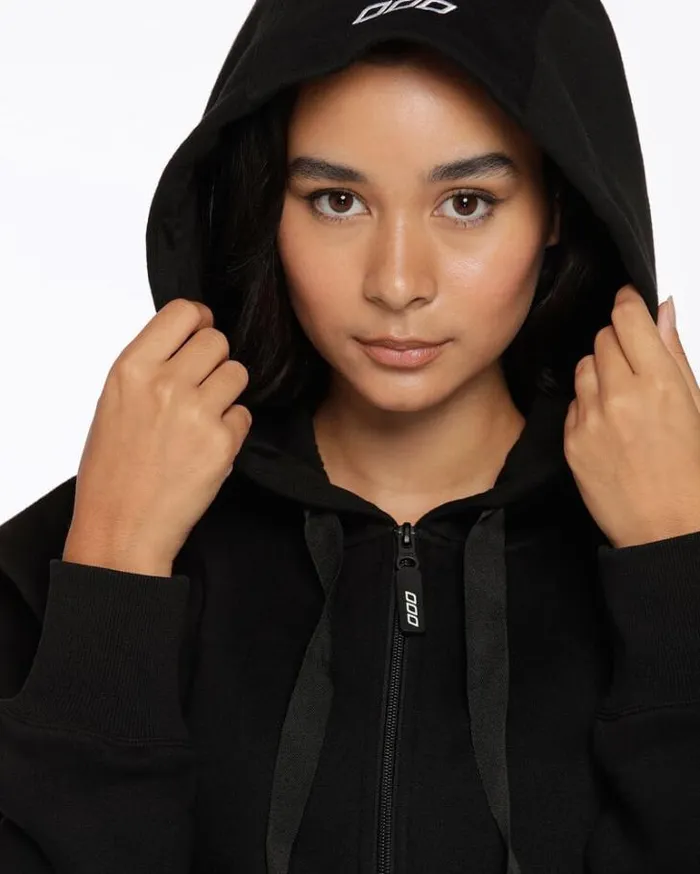 Women LORNA JANE Jackets Hoodies And Sweats Fleece Zip Thru Hoodie Dark Off White