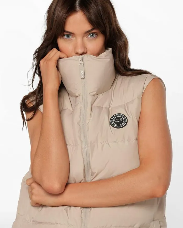 Women LORNA JANE Jackets Hoodies And Sweats Longline Puffer Vest Off White