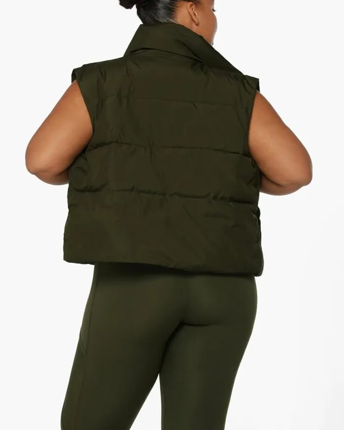 Women LORNA JANE Jackets Hoodies And Sweats Motion Puffer Vest Luxury Green