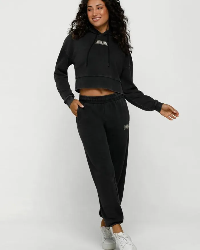 Women LORNA JANE Jackets Hoodies And Sweats Moto Hoodie Washed Black
