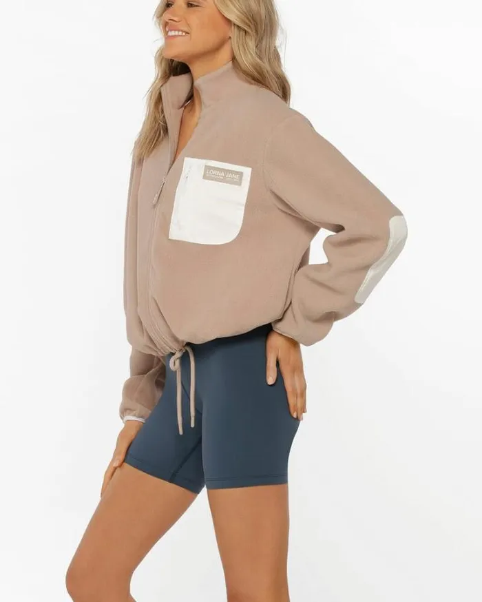 Women LORNA JANE Jackets Hoodies And Sweats Polar Fleece Zip Thru Off White