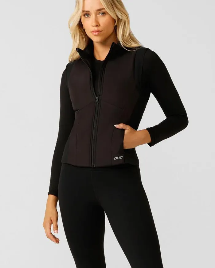 Women LORNA JANE Jackets Hoodies And Sweats Run Ready Active Puffer Vest Black