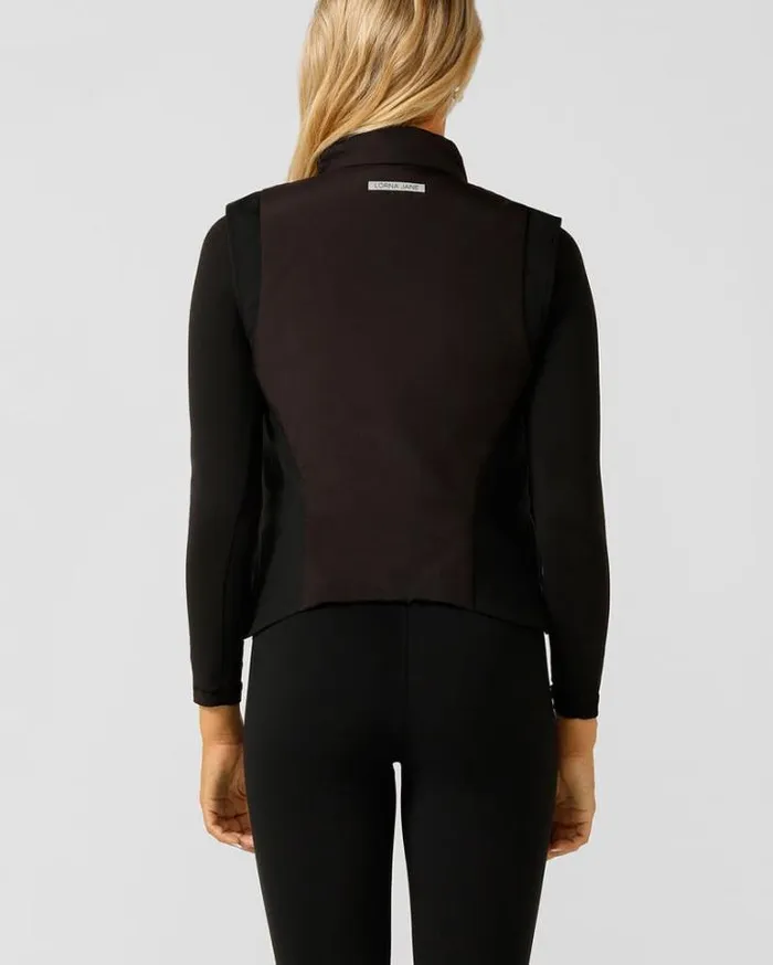 Women LORNA JANE Jackets Hoodies And Sweats Run Ready Active Puffer Vest Black