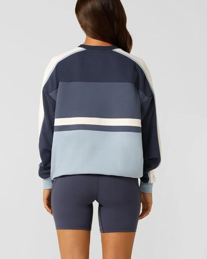Women LORNA JANE Jackets Hoodies And Sweats Serenade Oversized Sweat Ash Blue Multi