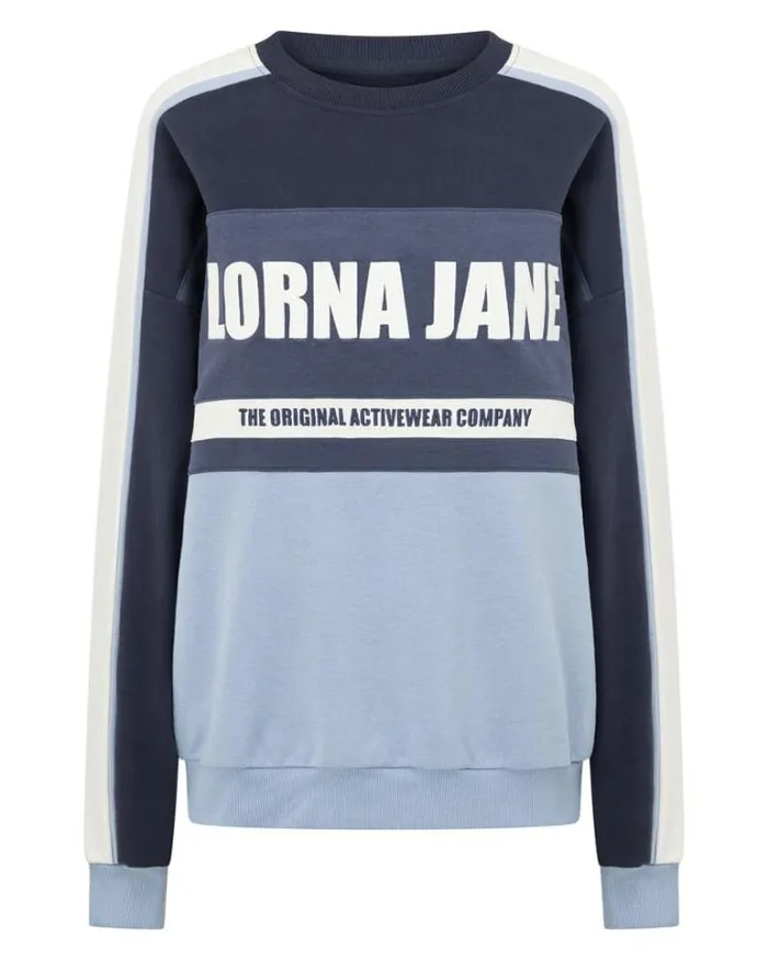 Women LORNA JANE Jackets Hoodies And Sweats Serenade Oversized Sweat Ash Blue Multi