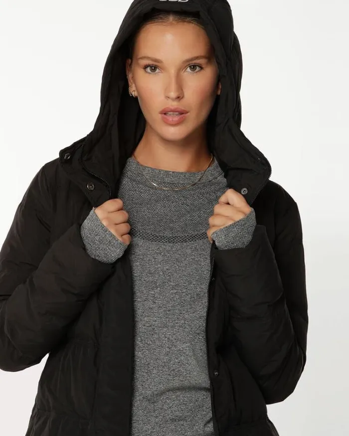 Women LORNA JANE Jackets Hoodies And Sweats Ultra Lite Down Jacket Black