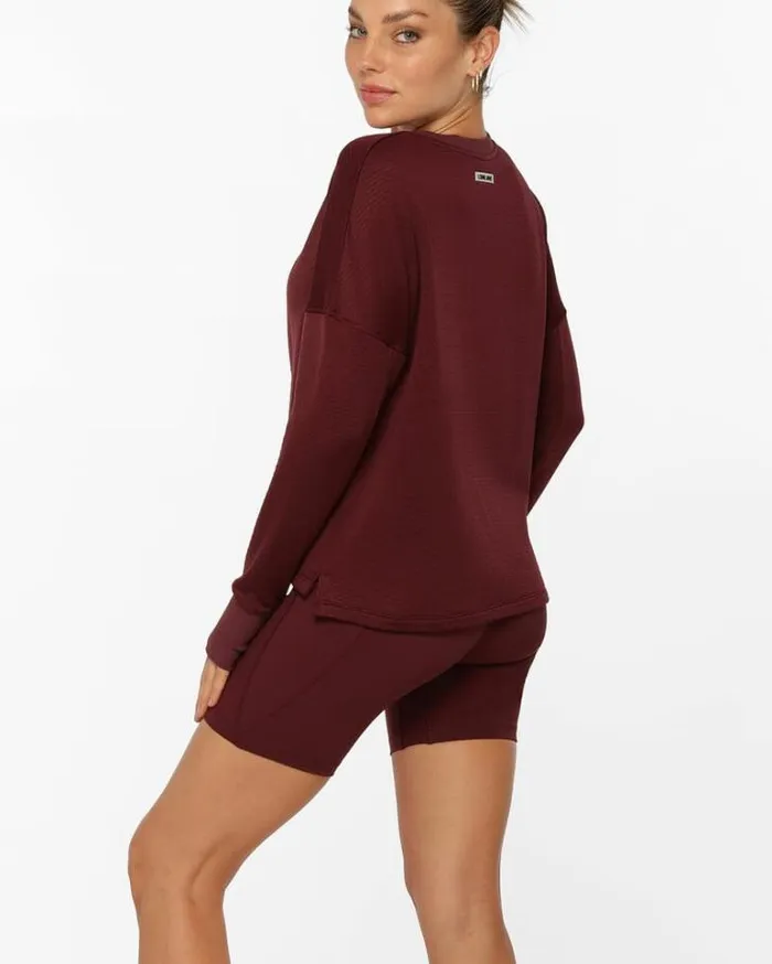 Women LORNA JANE Jackets Hoodies And Sweats Warm Up Sweat Maroon