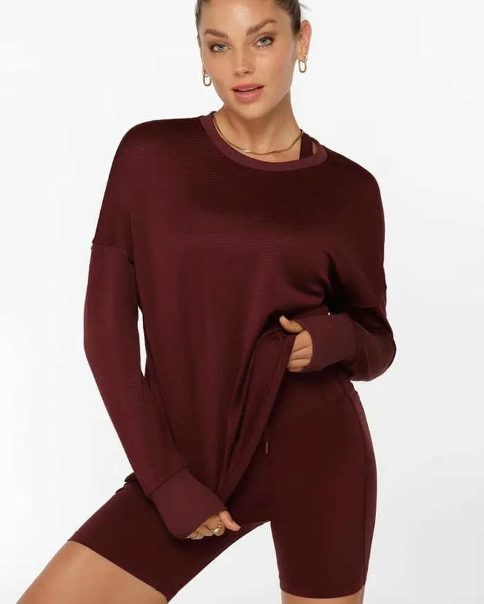 Women LORNA JANE Jackets Hoodies And Sweats Warm Up Sweat Maroon
