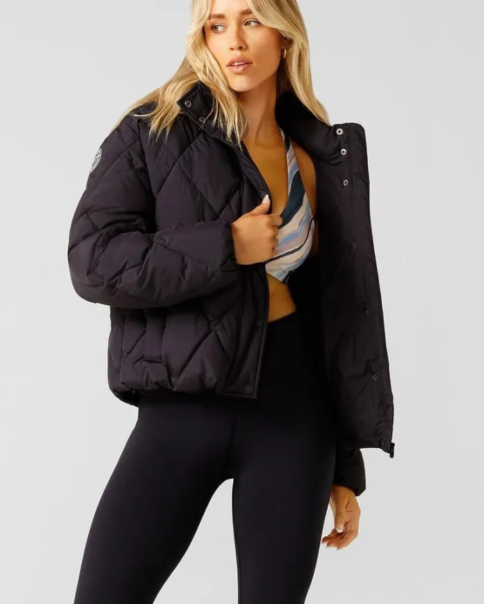Women LORNA JANE Jackets Hoodies And Sweats Winter Warmth Recycled Puffer Jacket Midnight Blue