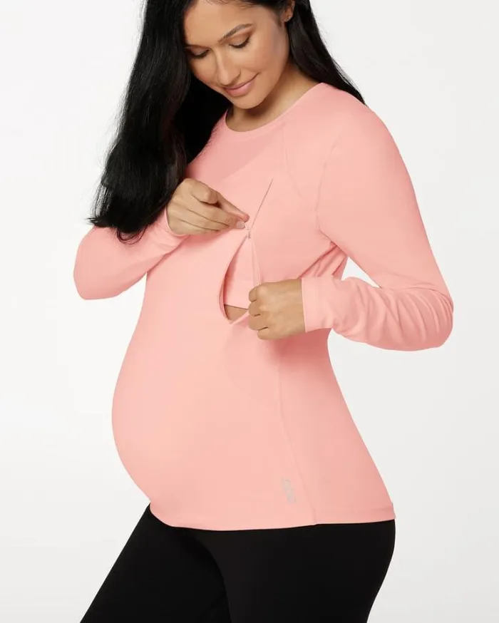 Women LORNA JANE Maternity LJ Active Feeding Long Sleeve Top Ballerina