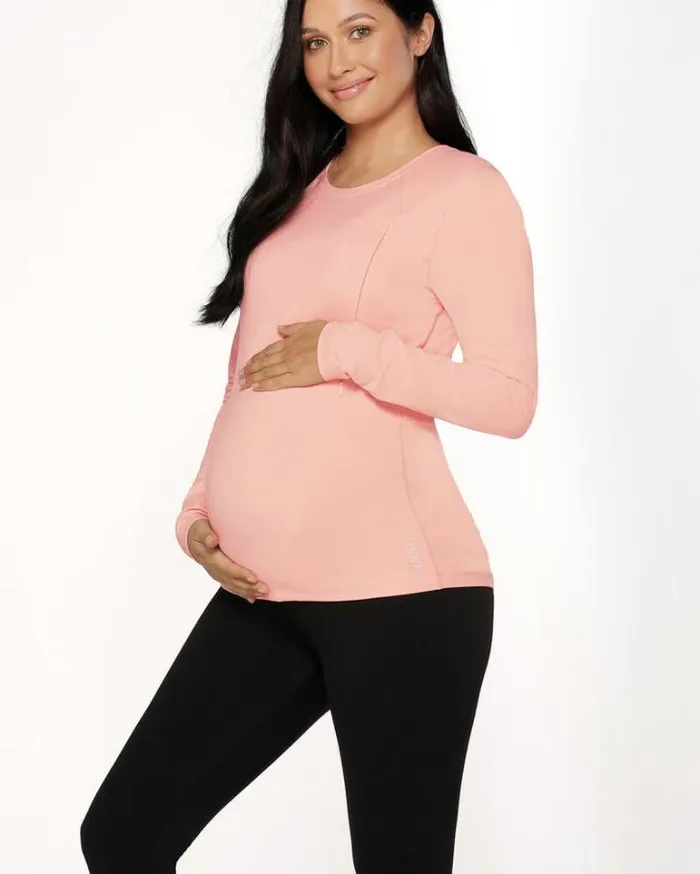 Women LORNA JANE Maternity LJ Active Feeding Long Sleeve Top Ballerina