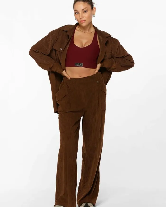 Women LORNA JANE Pants 70s Revival Corduroy Pant Espresso