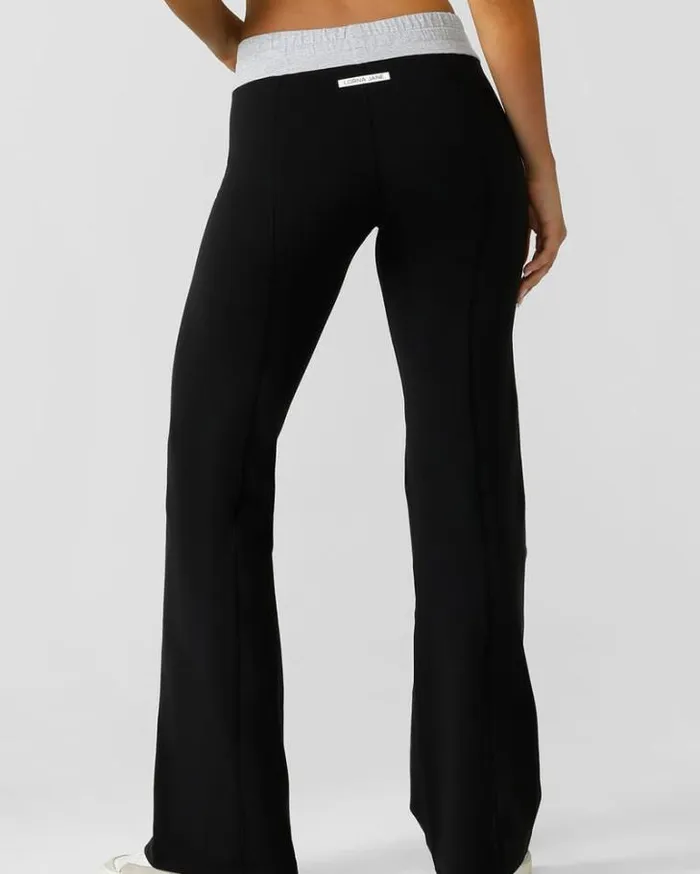 Women LORNA JANE Pants Flashdance Bootleg Pant Black