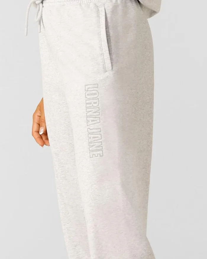 Women LORNA JANE Pants Iconic Track Pant Light Grey Marl