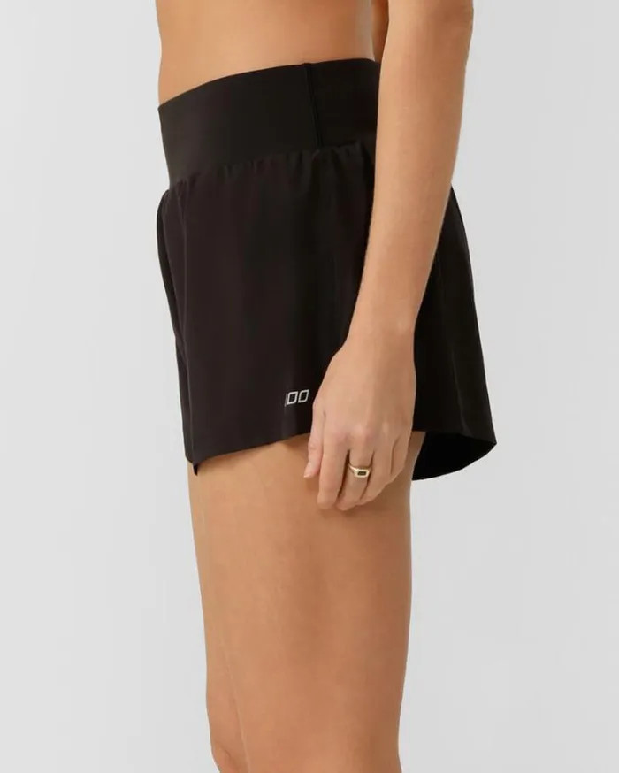 Women LORNA JANE Running Shorts Stretch and Stride Pocket Run Short Black